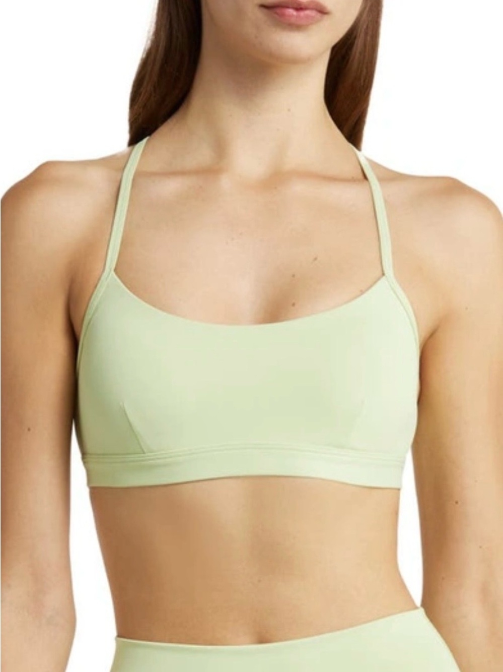 ALO Yoga Light Green Scoop Neck Sports Bra